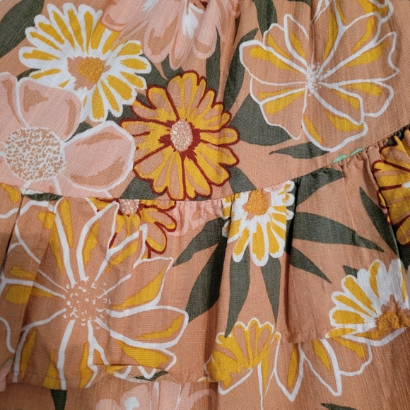 Roxy Floral A-Line Skirt - Orange and Yellow - Picture 4 of 8